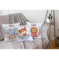 Abris Art counted cross stitch kit Cushion with Cushion back "Tiger cub", 30x30cm, DIY