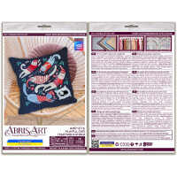 Abris Art counted cross stitch kit Cushion with Cushion back "Playful cats", 30x30cm, DIY