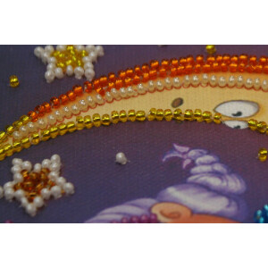 Набор для вышивания бисером с печатью Abris Art "Лунный мечтатель", 15x15 см