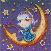 Kit di punti perle stampato art art "Moonlight Dreamer", 15x15cm, fai -da -te