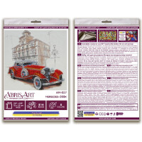 Abris Art stamped bead stitch kit "Auto-500k", 15x15cm, DIY