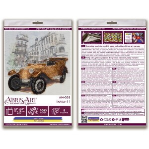 Abris Art gestempelde kralen Stitch Kit "Auto-11", 15x15cm, DIY