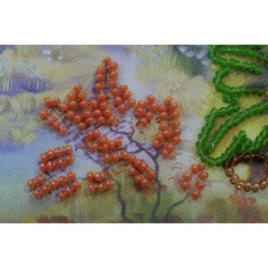 Abris Art stamped bead stitch kit "On a oak", 15x15cm, DIY