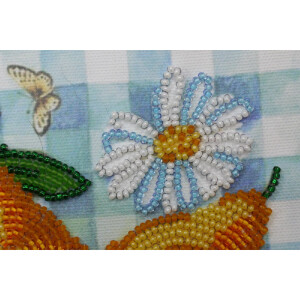 Набор для вышивания бисером с печатью Abris Art "Летние груши", 15x15 см