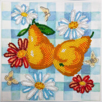 Kit di punti perle stampato art art "The Summer Pears", 15x15cm, fai da te