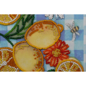 Abris Art kit de puntada con abalorios estampados "Los limones de verano", 15x15cm, DIY