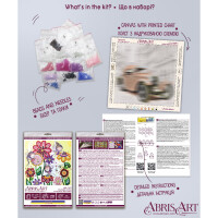 Набор для вышивания бисером с печатью Abris Art "Разноцветные мотыльки", 15x15 см