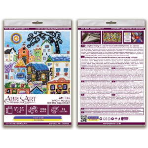 Набор для вышивания бисером с печатью Abris Art "Яркие дома", 15x15 см