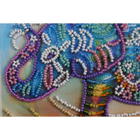 Набор для вышивания бисером с печатью Abris Art "Неоновый слон", 15x15 см