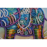 Abris Art stamped bead stitch kit "Neon elephant", 15x15cm, DIY