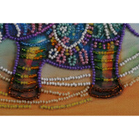 Набор для вышивания бисером с печатью Abris Art "Неоновый слон", 15x15 см