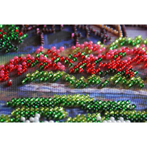 Abris Art stamped bead stitch kit "Flowers in the pond", 15x15cm, DIY