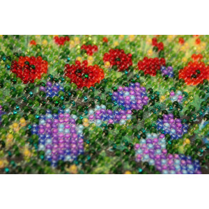 Abris Art stamped bead stitch kit "Wild field", 15x15cm, DIY