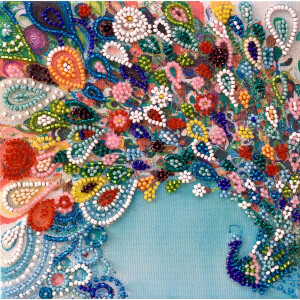Abris Art stamped bead stitch kit "Colored tail", 15x15cm, DIY