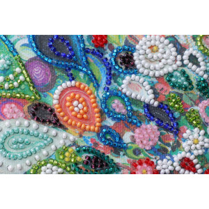 Набор для вышивания бисером с печатью Abris Art "Цветной хвост", 15x15 см