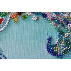 Kit de point de perle estampé Abris Art "Queue de couleur", 15x15cm, DIY