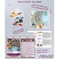 Набор для вышивания бисером с печатью Abris Art "Цветной хвост", 15x15 см