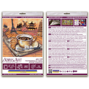 Abris Art stamped bead stitch kit "The fragrance of travel", 15x15cm, DIY
