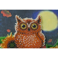 Abris Art stamped bead stitch kit "Night guest", 15x15cm, DIY