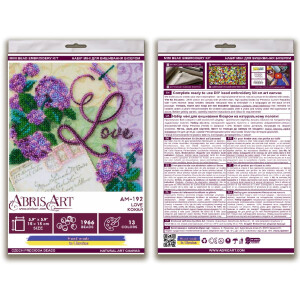 Abris Art stamped bead stitch kit "Love", 15x15cm, DIY