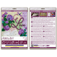 Abris Art stamped bead stitch kit "Love", 15x15cm, DIY