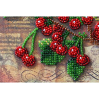 Abris Art stamped bead stitch kit "Cherry twig", 15x15cm, DIY