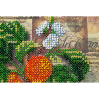Abris Art stamped bead stitch kit "Apricot branch", 15x15cm, DIY