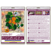 Набор для вышивания бисером с печатью Abris Art "Абрикосовая ветка", 15x15 см