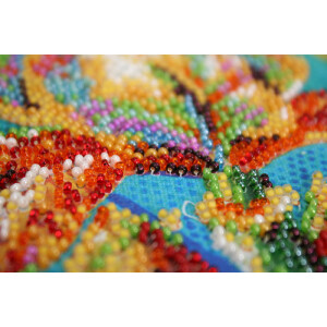 Abris Art stamped bead stitch kit "Multicolored iris", 15x15cm, DIY
