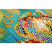 Abris Art stamped bead stitch kit "Multicolored iris", 15x15cm, DIY