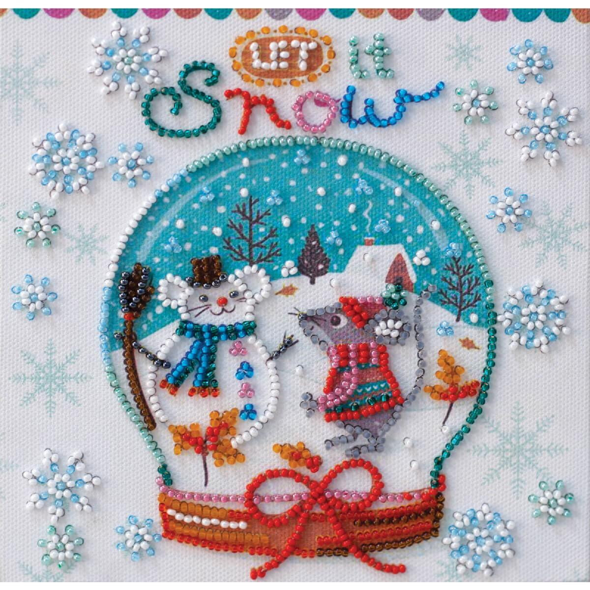 Abris Art stamped bead stitch kit "Snowiness",...