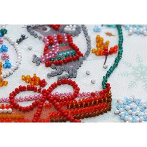 Abris Art stamped bead stitch kit "Snowiness", 15x15cm, DIY
