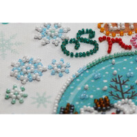 Набор для вышивания бисером с печатью Abris Art "Снежность", 15x15 см