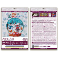 Набор для вышивания бисером с печатью Abris Art "Снежность", 15x15 см