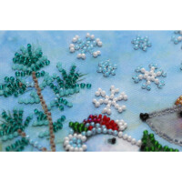 Abris Art gestempelde kraal Stitch Kit "Snow Friend", 15x15cm, DIY