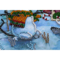 Abris Art stamped bead stitch kit "Snow friend", 15x15cm, DIY