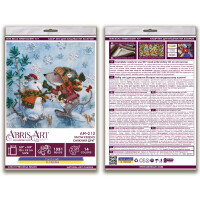 Abris Art kit de punto de cuentas estampadas "Amigo de la nieve", 15x15cm, bricolaje