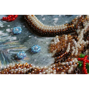 Abris Art stamped bead stitch kit "Christmas goby", 15x15cm, DIY