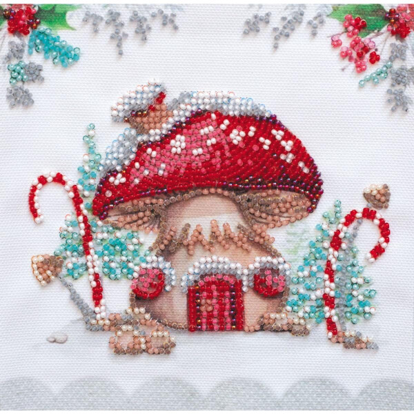 Abris Art stamped bead stitch kit "Winter magic", 15x15cm, DIY