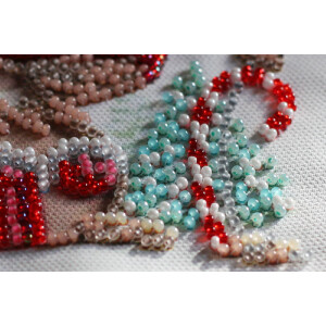 Abris Art stamped bead stitch kit "Winter magic", 15x15cm, DIY