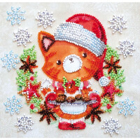 Abris Art stamped bead stitch kit "Christmas cookies", 15x15cm, DIY
