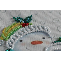 Abris Art stamped bead stitch kit "Snow friends", 15x15cm, DIY