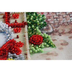 Abris Art stamped bead stitch kit "Under the Christmas tree", 15x15cm, DIY