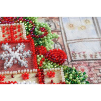 Abris Art gestempelde kraal Stitch Kit "Under the Christmas Tree", 15x15cm, DIY