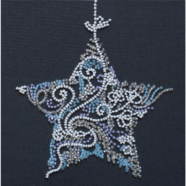 Набор для вышивания бисером с печатью Abris Art "Кружевная звезда", 15x15 см