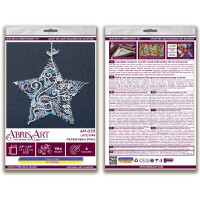 Abris Art stamped bead stitch kit "Lace star", 15x15cm, DIY