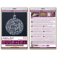 Набор для вышивания бисером с печатью Abris Art "Кружевной шар", 15x15 см