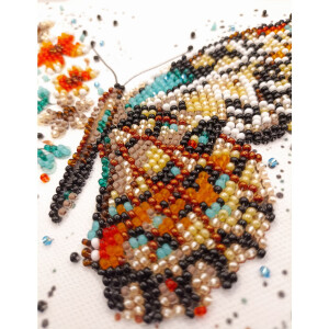 Набор для вышивания бисером с печатью Abris Art "Крылья тигра", 15x15 см