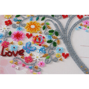 Abris Art stamped bead stitch kit "Wedding certificate", 28x37cm, DIY