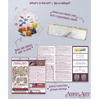 Abris Art stamped bead stitch kit "Wedding certificate", 28x37cm, DIY